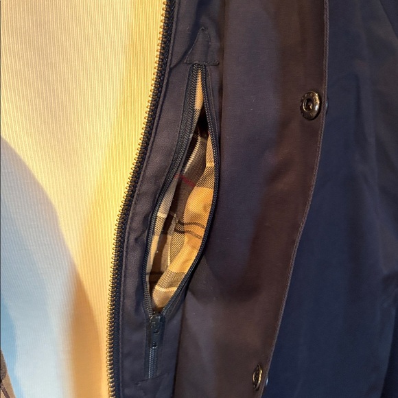 Vintage Barbour Beaufort Jacket Dark Blue Hooded Raincoat A960 XL - Picture 7 of 15